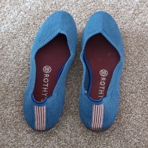 Rothy's Vibrant Blue Knit Loafers. Gently Used. Offers Welcome.